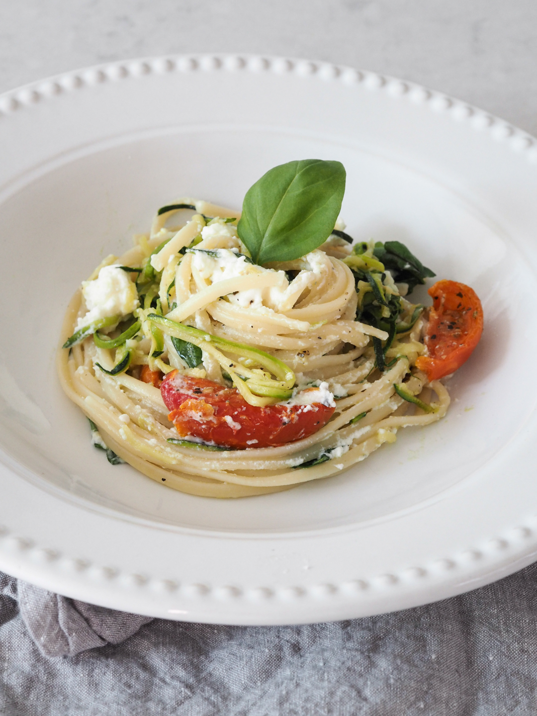 Courgette and ricotta pasta