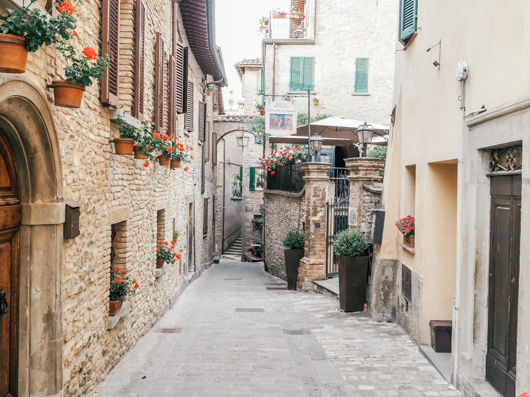 The streets of Montone, Umbria in Italy